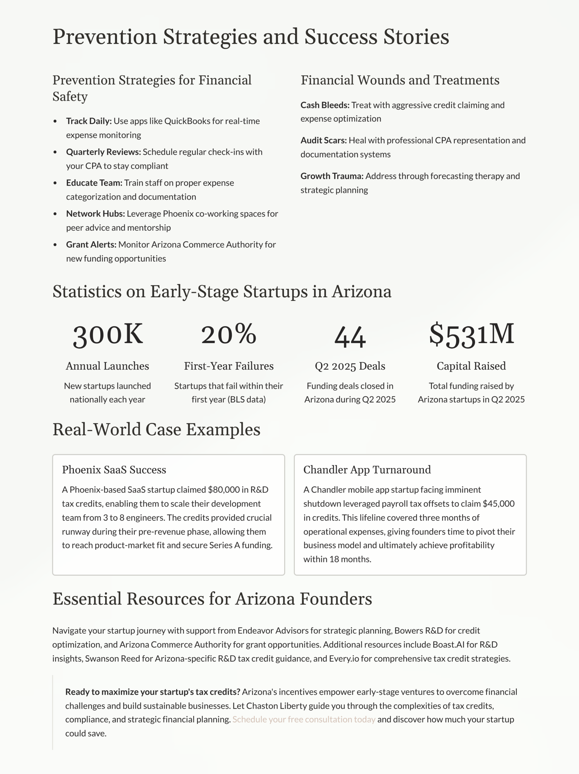 Arizona R&D tax credits startups